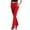 Red, variant on IROINNID Curvy Pants For Women Elastic Waist Fashion Casual Temperament Knitted Micro Pull Slim Flare Trousers Solid Color Legging