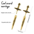 thumbnail image 2 of VNOX Sword Earrings for Men Women, Stainless Steel Gothic Dagger Celtic Knot Irish Studs Earrings, Cool Punk Hip Pop Cubic Zirconia Dangle Goth Screw Spike Earring Jewelry, 2 of 5