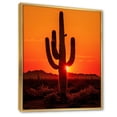 thumbnail image 2 of Designart "Tangerine Onyx Cactus Desert Dusk Saguaro" Floral & Botanical Floater Framed Wall Art Living Room, 2 of 7