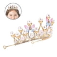 thumbnail image 2 of Princess Tiaras for Girls,Birthday Crown for Girls Butterfly Princess Performance Disc Hair Model Catwalk Handmade Crystal Tiara, 2 of 5