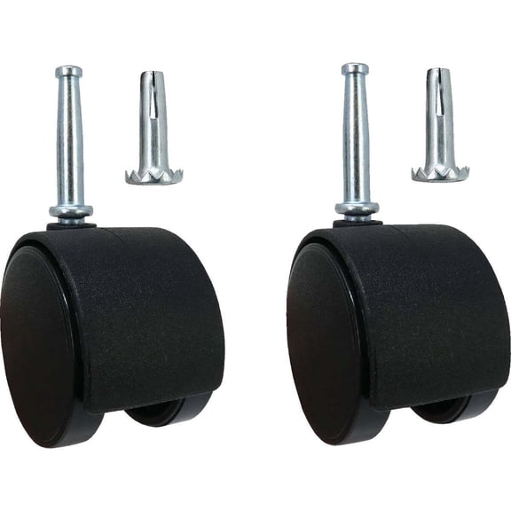 Do it 2 In. Dia. Black Twin Wheel Caster with 1-1/2 In. Stem (2-Pack) 205869