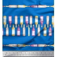 thumbnail image 1 of Soimoi Blue Heavy Satin Fabric Bottle Bar Print Fabric by the Yard 56 Inch Wide, 1 of 3