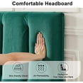 thumbnail image 6 of VECELO Twin Size Upholstered Platform Bed Frame with Adjustable Headboard, Wooden Slats Support, No Box Spring Needed/Easy Assembly, Dark Green, 6 of 7
