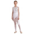 thumbnail image 3 of Doomiva Kids Girls Sleeveless Sequins Contemporary Lyrical Dance Dress Ballet Leotard Dress Dancewear White 12, 3 of 7