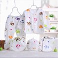 thumbnail image 2 of Paguaki Newborn Layette Gift Sets Unisex Baby Clothes 5 Piece Layette Sets Long Sleeve Tops+Hat+Pants+Bib Cotton Newborn Clothes Gift Set, 2 of 4