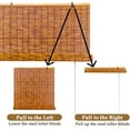 thumbnail image 4 of Outdoor Bamboo Shades Light Filtering Natural Roman Roller Blinds Privacy Roller Shades with Lift Reed Blind for Window Balcony Backyard Patio Garden Cordless(56" x 84"), 4 of 7
