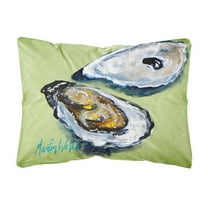 Carolines Treasures MW1102PW1216 Oysters Two Shells   Canvas Fabric Decorative Pillow 12H x16W multicolor