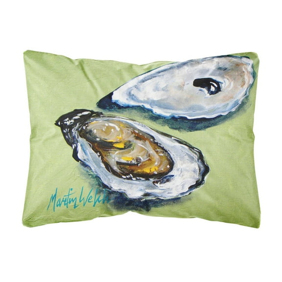 Carolines Treasures MW1102PW1216 Oysters Two Shells   Canvas Fabric Decorative Pillow 12H x16W multicolor