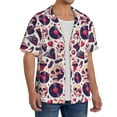 thumbnail image 2 of Gukieu Skull lips record Guitar Print Men's Short-sleeved Shirts, Button-down Pocket Shirts, T-shirts, Beach Vacation Travel Summer Clothing-Medium, 2 of 5