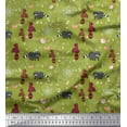 thumbnail image 1 of Soimoi Crepe Silk Fabric Bird,Floral & Racoon Cartoon Print Fabric by The Yard 42 Inch Wide, 1 of 1