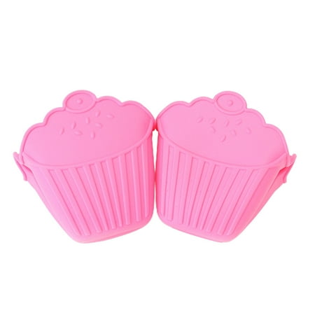 

Gwong 1 Pair Soft Silicone Anti-scalding Non-slip Hand Clamps Oven Pot Gloves Kitchen Tool(Pink)