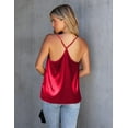 thumbnail image 4 of Oudiya Silk Tank Top for Women Mesh V Neck Satin Camisole Silky Sleeveless Tank Cami Shirt, 4 of 6