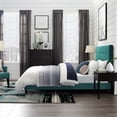 thumbnail image 3 of Pemberly Row Queen Tufted Button Upholstered Fabric Platform Bed in Teal Blue, 3 of 5