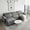 Grey-1, variant on Howcool 113" Modular Sectional Sofa , 3 Seater L-Shaped Cloud Couch with Movable Ottoman, USB Charging Ports & Side Pockets, Sectional couchs for Living Room,Chenille Fabric,Black