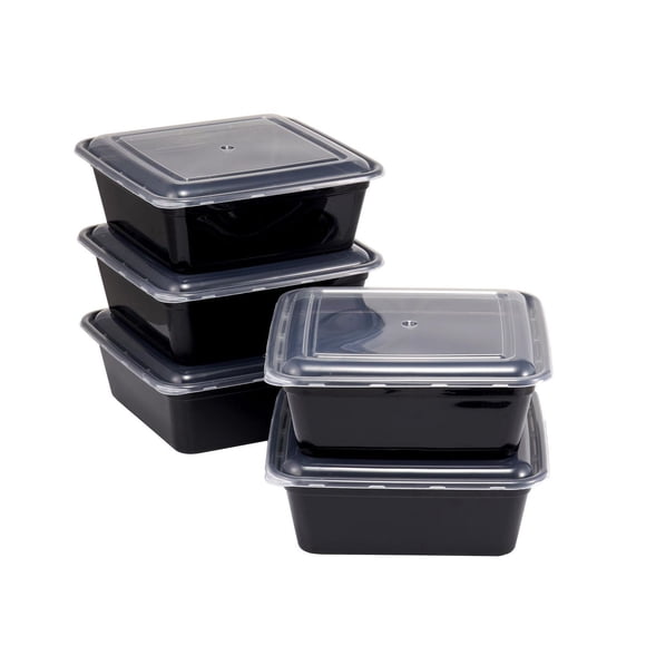 Mainstays 5-pack Tall Square Meal Prep Food Storage Containers – Food Storage Containers for Lunch