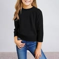 thumbnail image 5 of LTTVQM Sweaters for Kids Girls Cable Knit 2-3 Long Sleeve Fall Cute Crewneck Sweatshirt Comfortable Pullover Trendy Blouses for Teen Girls Black 2-3, 5 of 6