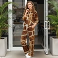 thumbnail image 3 of Xoenoiee Giraffe Print 2 Piece Sets for Women 2026 Fall Outfits Sweatsuit Loose Fit Sweatshirt Wide Leg Sweatpants Matching Set Tracksuit, XL, 3 of 7