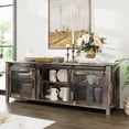 thumbnail image 2 of Wampat Farmhouse TV Stand with Sliding Barn Door, Gray, 2 of 7