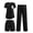 Black, variant on 3 Piece Maternity Pajamas Set Postpartum Nursing Short Sleeve Breastfeeding Sleepwear Pregnancy Shorts & Pants Pjs