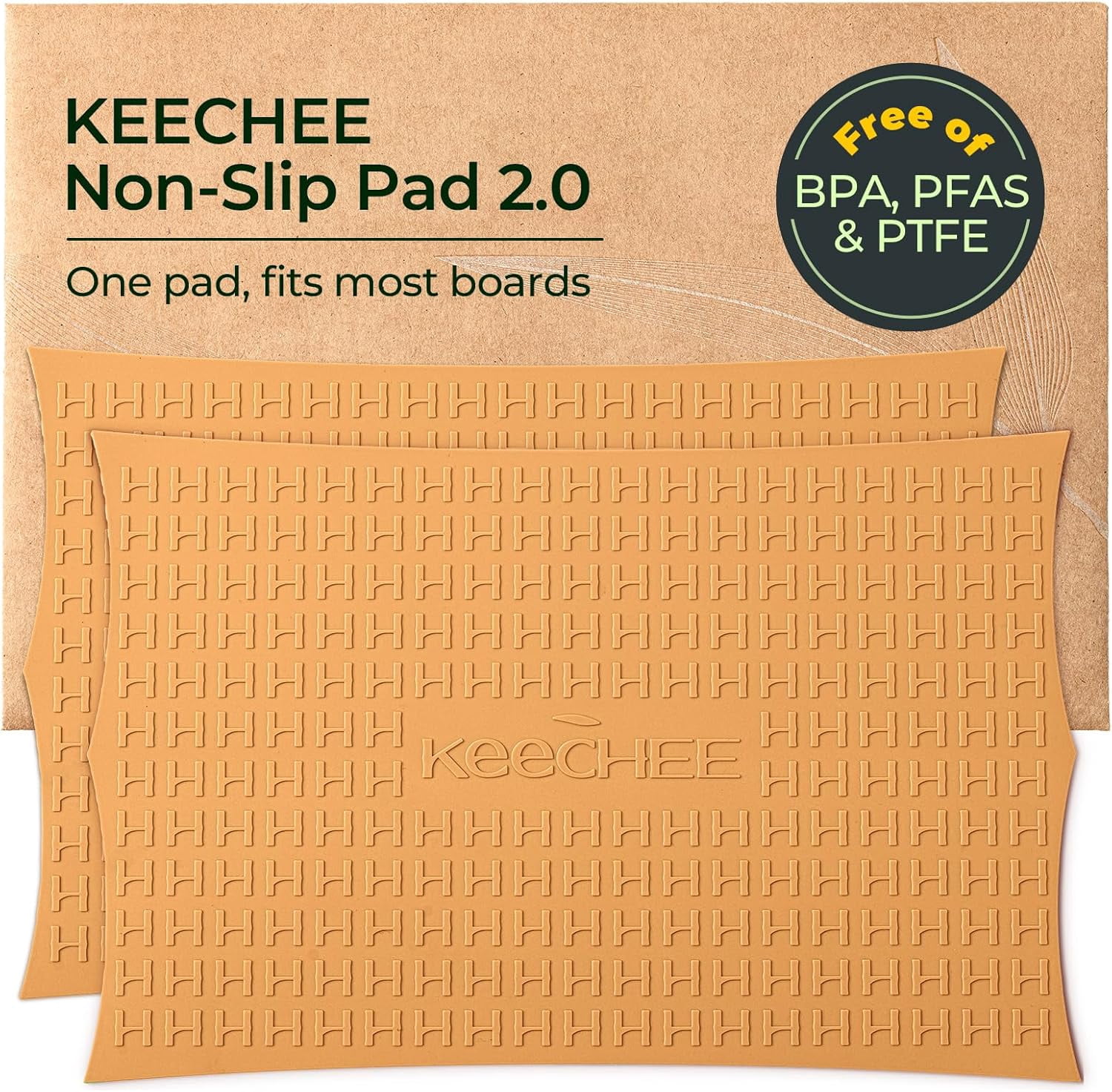 RGHJAR-Keechee 2PCS Silicone Non-Slip Mat for Cutting board, Preventing Cutting Injuries in the Kitchen Chopping Boards Feet for Kitchen Safe, Warm Gifts for Kitchen & Home Protector (Brown)