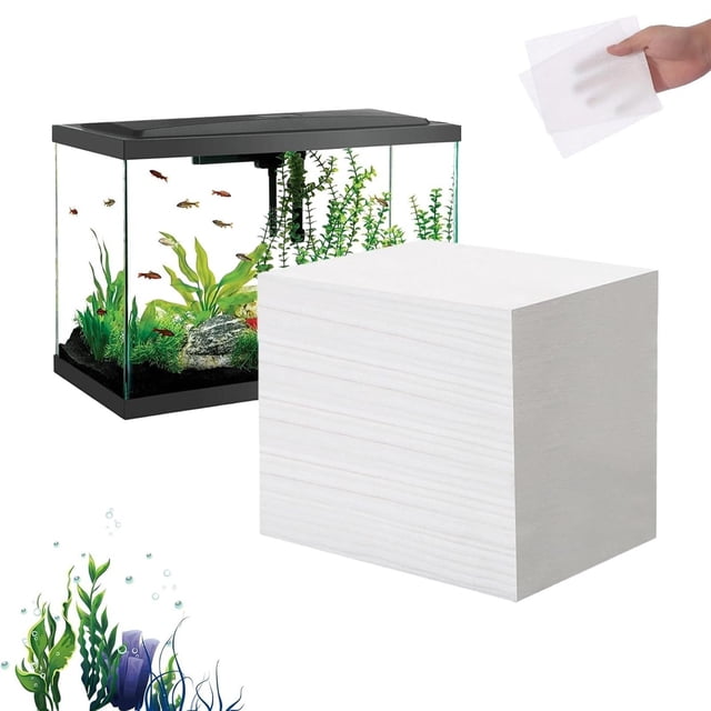 100 Tablets Aquarium Water Purification Tablets – Aquarium Water Clarifying Sheets, Aquarium Filter Sheets Water Polishing, Honeycomb Structure Adsorption for Yellow Water, Aquarium Filter Media