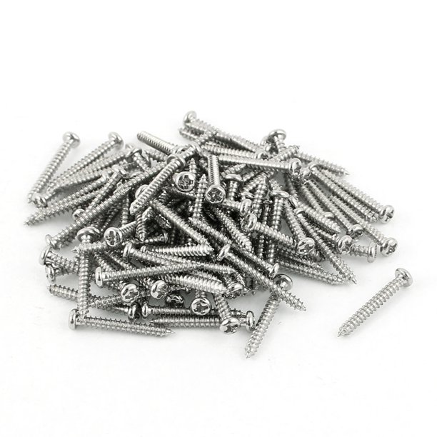 Uxcell M2 x 15mm Stainless Steel Round Head Self Tapping Screws Bolts