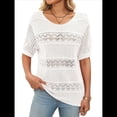 thumbnail image 3 of Suéteres de Corta para Mujer, Suéter de Cuello Redondo de Verano, Tops de Crochet. XL, 3 of 9