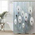 thumbnail image 5 of White Dandelion Shower Curtain, 72" x 72", Retro Oil Painting Modern Art Waterproof Bathroom Curtain Washable Shower Curtain Set with 12 Hooks, 5 of 6