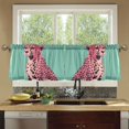 thumbnail image 4 of Yayeee Kitchen Curtains Tier Set of 2 Light Filtering 57"x24" Over Sink Window Panels, Big Pink Cheetah, 4 of 7