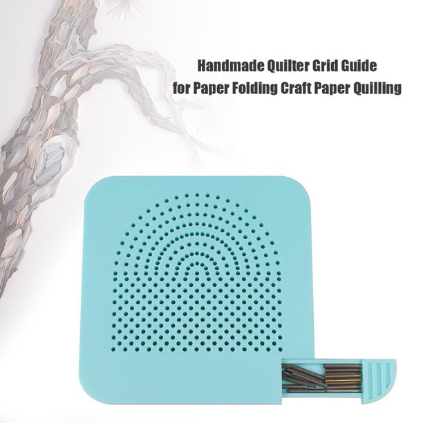 Rejilla Quilter Guía de cuadrícula de edredón hecha a mano para quilling de papel plegable de papel artesanal (azul)