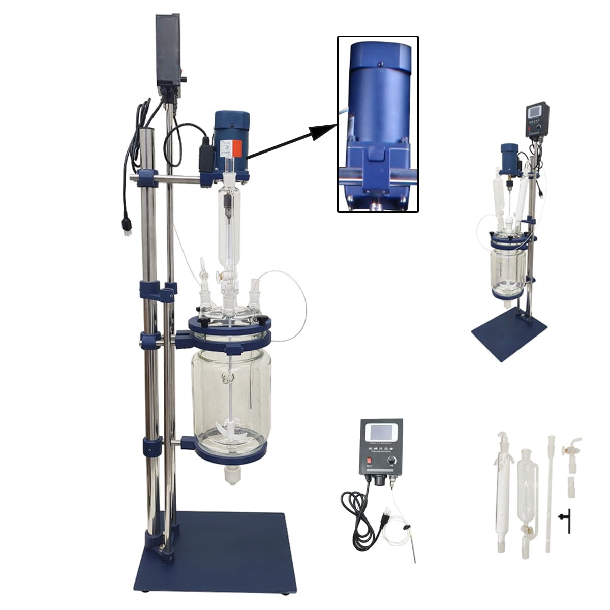 Jacketed Glass Reactor Vessel with Digital Display Double-Layer Chemical lab 5L