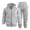 Gray, variant on Chiccall Mens Casual Fleece Tracksuit Set with 4 Zipper Pockets 2 Pieces Sweatsuits Hooded Full Zip Hoodie & Jogging Pant