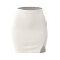 thumbnail image 5 of MixMatchy Women's Solid Elastic Waist Split Hem Bodycon Pencil Skirt, 5 of 7