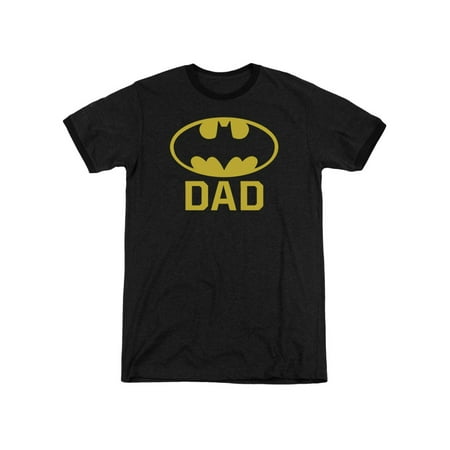 Adult Ringer - Batman Bat Dad Mens Adult Heather Ringer Shirt