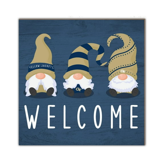 Georgia Tech Yellow Jackets 10'' x 10'' Welcome Gnomes Sign