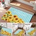 thumbnail image 5 of Rectangle Rug 2x3ft Area Rug,Spring Watercolor Sunflowers Area Rugs for Living Room Bedroom,Blue Green Striped Floor Mat Non-Slip Non-Shedding Carpet Indoor Accent Rugs, 5 of 9