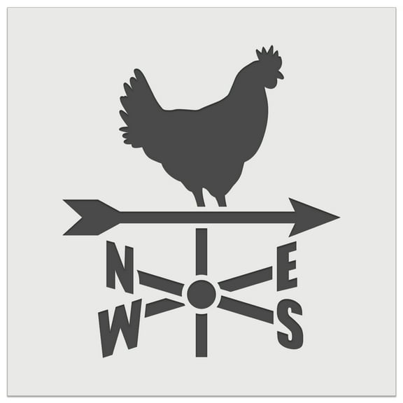 Rooster Weathervane North South West East DIY Cookie Wall Craft Stencil - 5.5 Inch