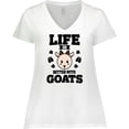 thumbnail image 3 of Inktastic Life is Better with Goats Women's Plus Size V-Neck T-Shirt, 3 of 5