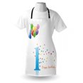 thumbnail image 3 of 1st Birthday Apron Kids Party Theme One with Abstract and Colorful Stars and Balloons Artwork, Unisex Kitchen Bib Apron with Adjustable Neck for Cooking Baking Gardening, Multicolor, by Ambesonne, 3 of 3