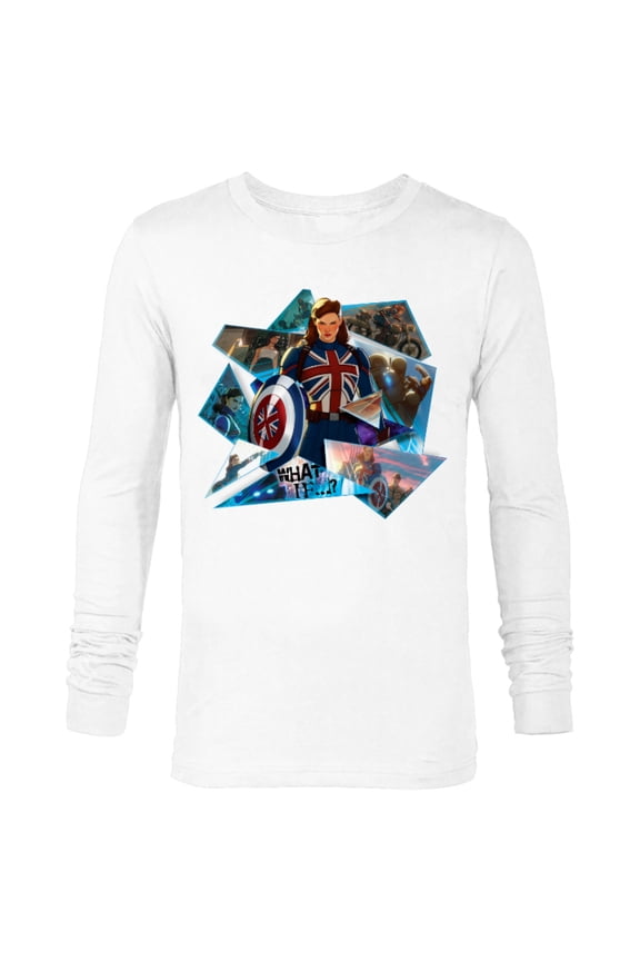 WHAT IF? Captain Carter Collage - Long Sleeve T-Shirt for Men Customized-White