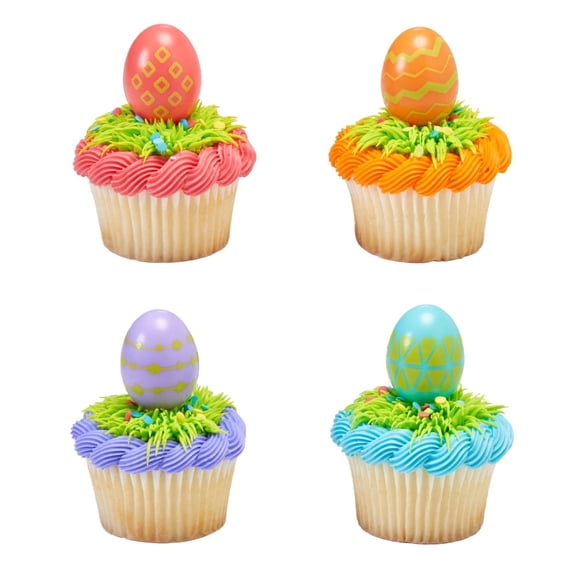CakeDrake Cake Picks 3D Traditional Egg Toppers 12 Count Multicolor