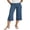 Lake Blue, variant on LMLYSoH Womens Wide Leg Capris Casual Fold Over Waist Stylish Solid Color Mid Rise Cropped Pants