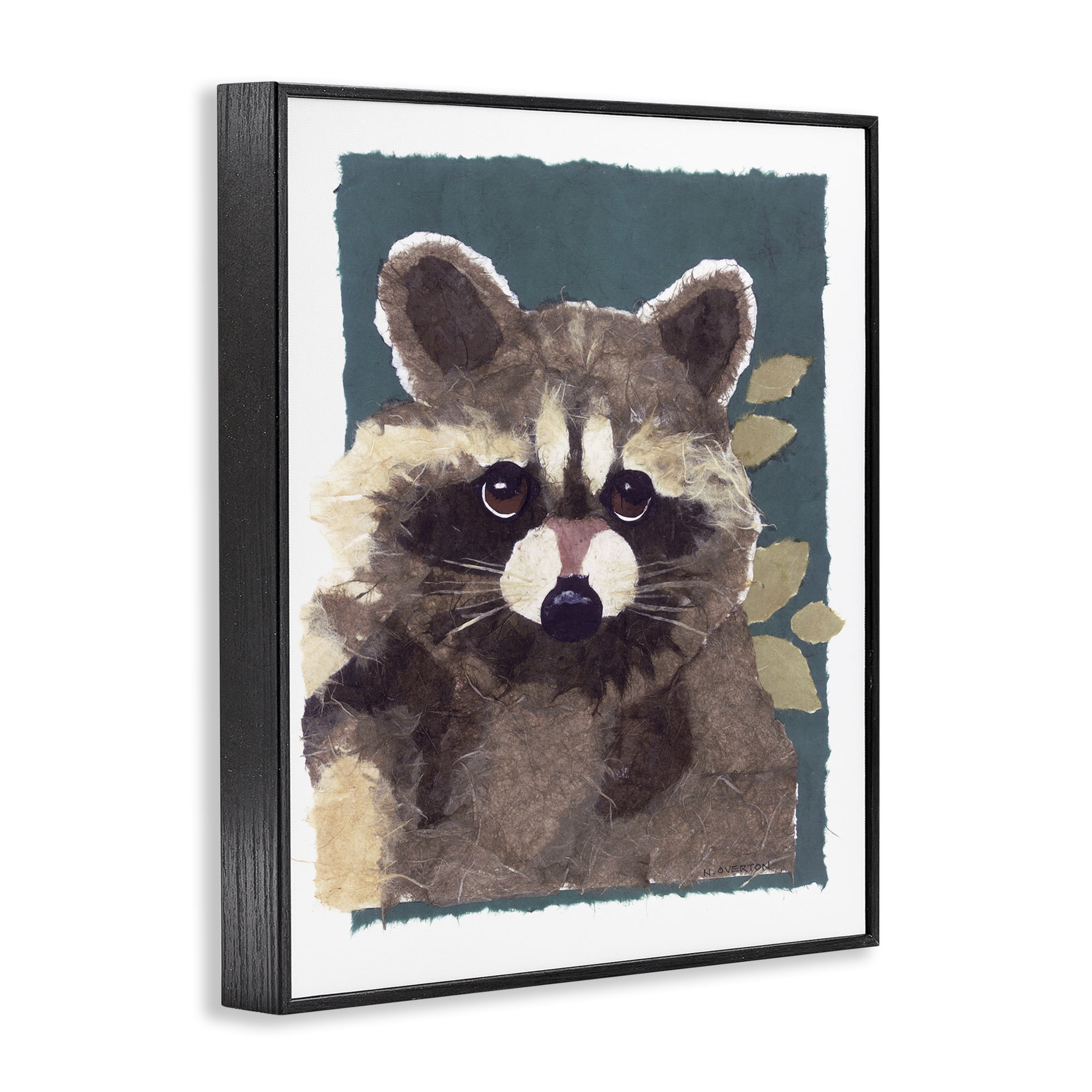Stupell Industries Forest Animal Raccoon Animals & Insects Painting Black Framed Art Print Wall Art, 24 x 30