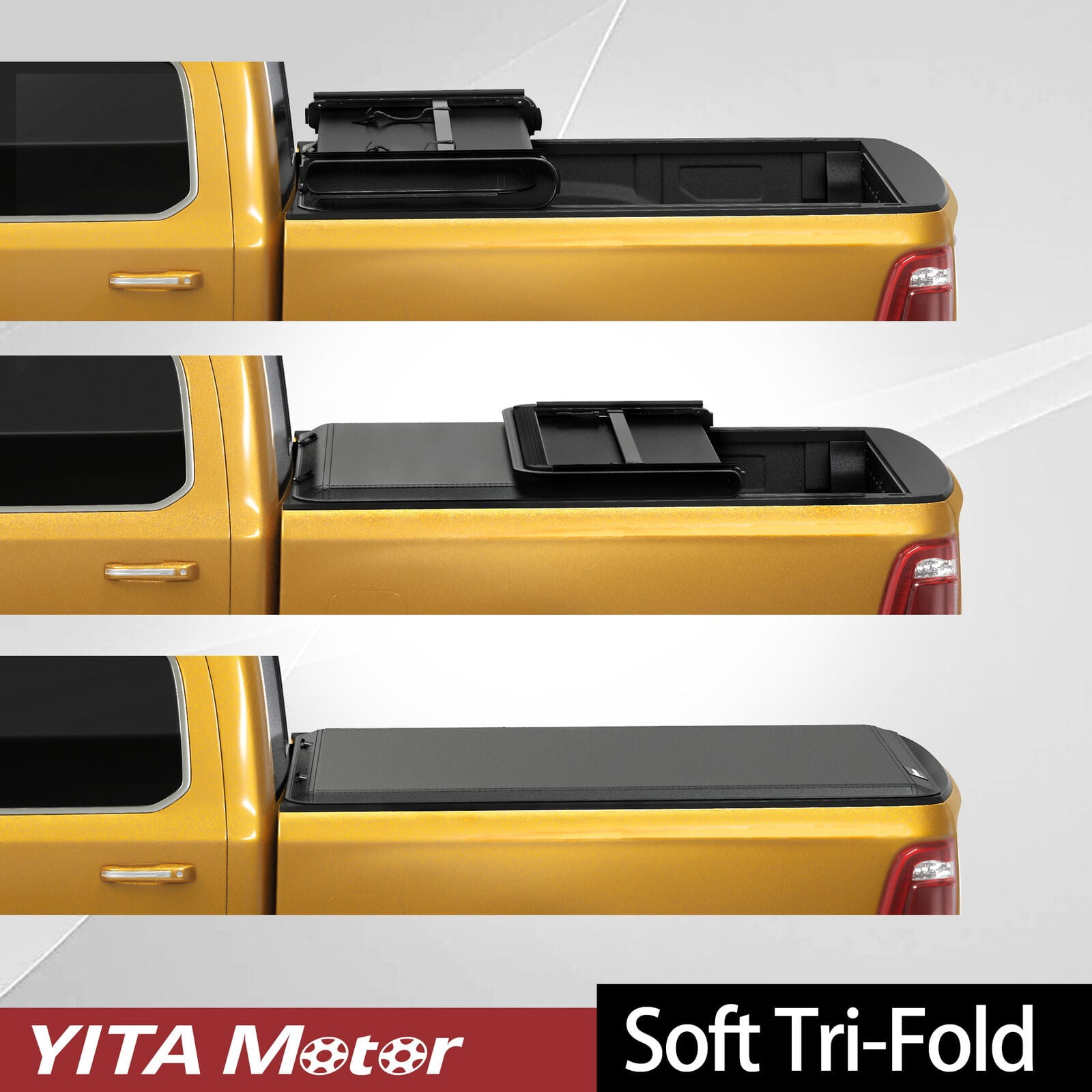 RVNI 6.6ft Bed Soft Tri-fold Truck Bed Tonneau Cover compatible with 2019-2024 Chevy Silverado/GMC 1500