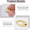 thumbnail image 4 of 4pcs Jewelry Oval Clasps 14K Gold Plated Pendant Clasp Connectors Small Enhancer Bail Slide Jewelrys Clasp Oval Spring Gate, 4 of 9
