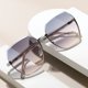 thumbnail image 2 of Gafas de sol para mujer, sin montura, con degradado, protección UV400, diseño de marca, para conducir, con juego de regalo, montura poligonal de metal, gafas de sol para hombre, 2 of 5
