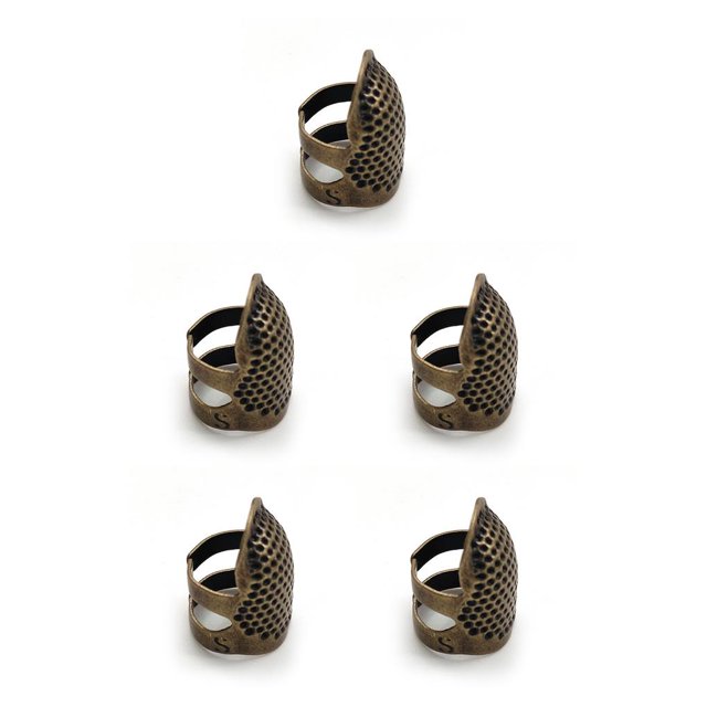 Billuyoard Anillo de dedal de latón de protección, de trabajo manual, artesanías hechas a mano, accesorios de costura para el hogar, Type2 NO2