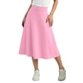 thumbnail image 3 of BRGZLK Kids Girls A Line Skirt Solid Color High Waist Bow Casual Comfortable Elastic Waist Skirt Knee Length Athletic Skirts Pink 7-8 Years, 3 of 7