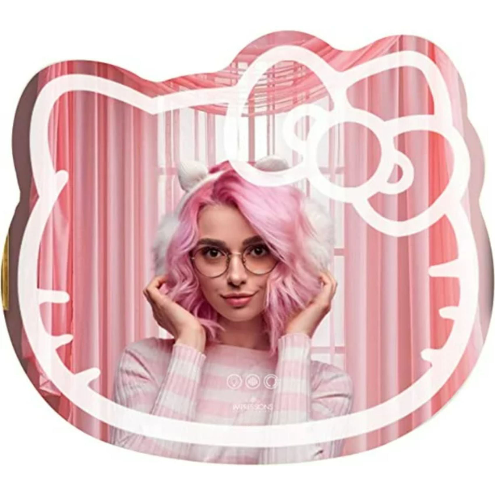 Impressions Vanity Hello Kitty Wall Smart Makeup Mirror with Wi-Fi, App Controller and Dimming LED Light (White) - Walmart.com