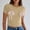 Khaki, variant on pstuiky Womens T Shirts Oversized Short Sleeve Solid Color Fashion Clothing Lightweight Loose Fit Crew Neck Basic Tshirts Women'S Workout Tops